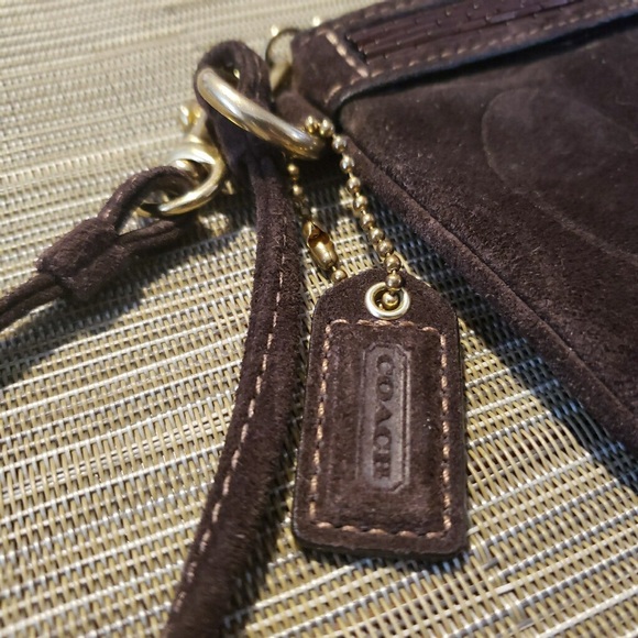 Vintage Coach Brown Suede Wristlet - Picture 2 of 2